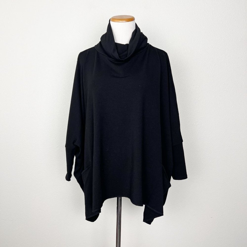 Jofit Black Oversized Dolman Cozy Pockets Poncho Golf Athletic Womens Small